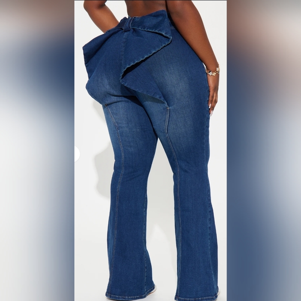 Fashion Nova Dark Blue Flare Jeans